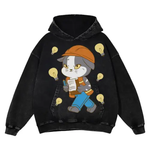 An Engineer Acid Wash Oversized Hoodie