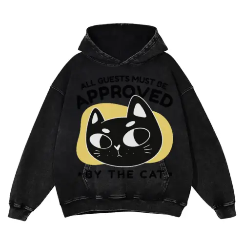 Approvedbythecat Acid Wash Oversized Hoodie