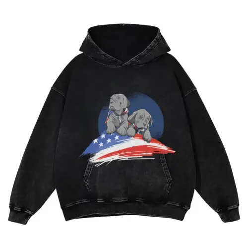 American Dogs Acid Wash Oversized Hoodie