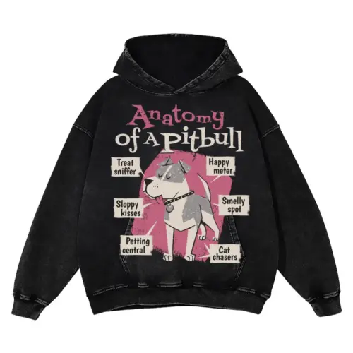 Anatomy Of Apitbull T Acid Wash Oversized Hoodie