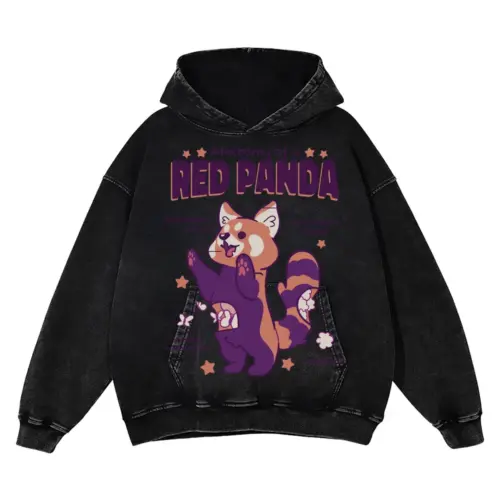 Anatomyofredpanda Acid Wash Oversized Hoodie