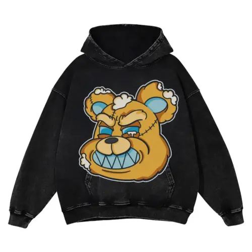 Angryteddybear Acid Wash Oversized Hoodie