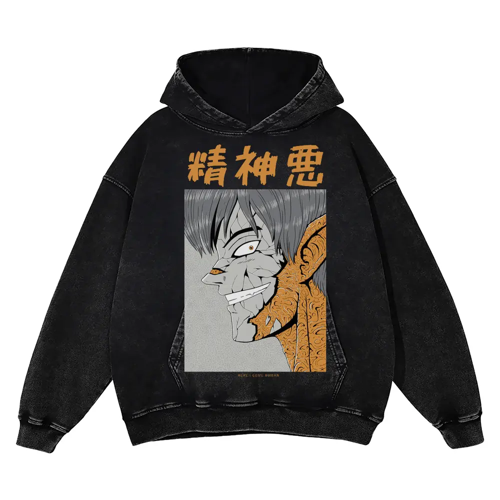 0 Acid Wash Oversized Hoodie