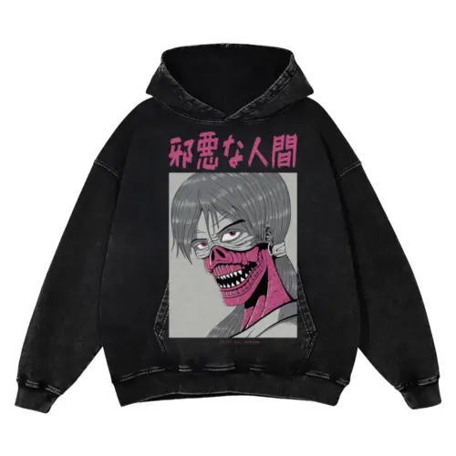 A Acid Wash Oversized Hoodie