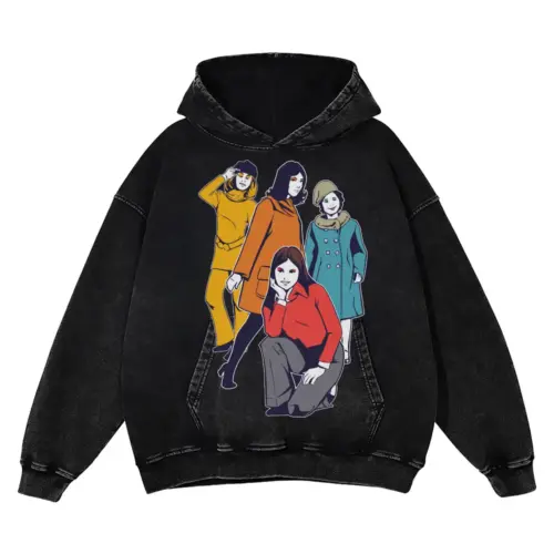 60 S Girl Acid Wash Oversized Hoodie