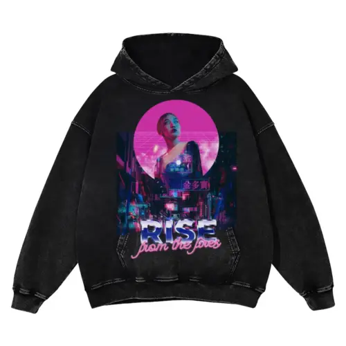 80 S Runner Acid Wash Oversized Hoodie