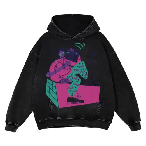 80 Scharacter Acid Wash Oversized Hoodie