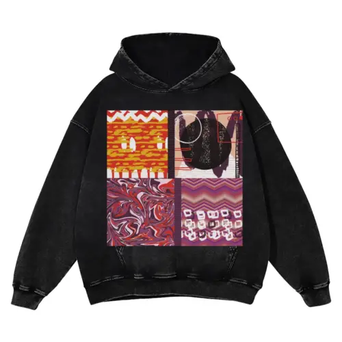 Abstract Acid Wash Oversized Hoodie
