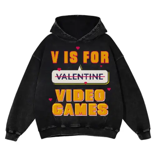 Video Games Acid Wash Oversized Hoodie