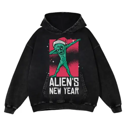 Alien Dab Acid Wash Oversized Hoodie