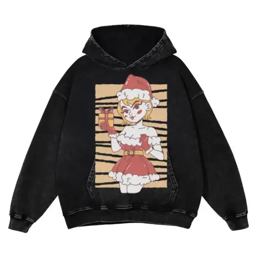 Blondesexysanta Acid Wash Oversized Hoodie