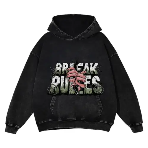 Break The Rules Acid Wash Oversized Hoodie