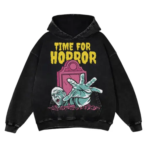 Zombie A Acid Wash Oversized Hoodie