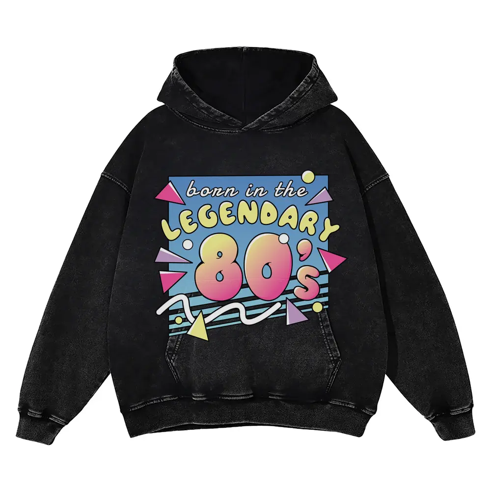 80 S Acid Wash Oversized Hoodie