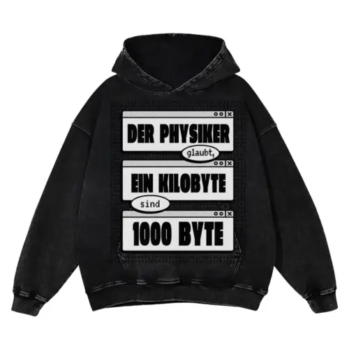 1000 Byte Acid Wash Oversized Hoodie
