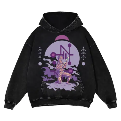 Alien Invasion A Acid Wash Oversized Hoodie