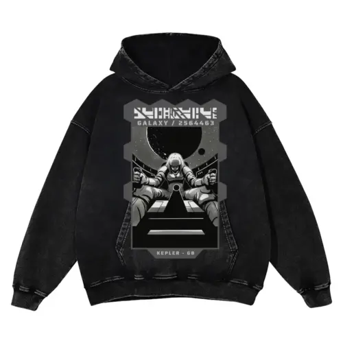 Astronauts G Acid Wash Oversized Hoodie