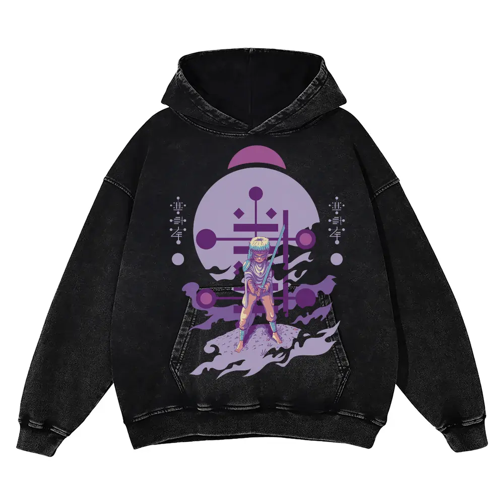 Alien Invasion Acid Wash Oversized Hoodie