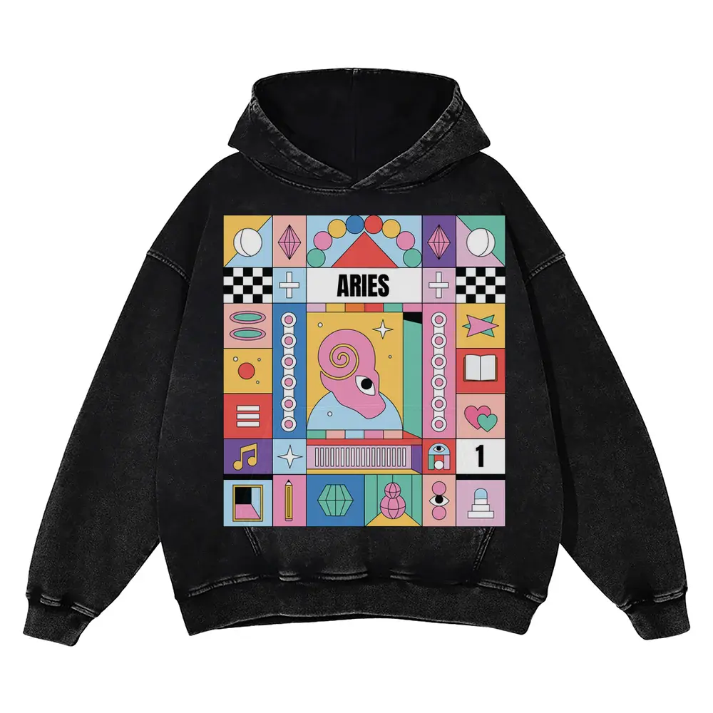 Aries Si Acid Wash Oversized Hoodie