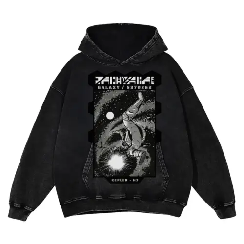 Astronauts H Acid Wash Oversized Hoodie