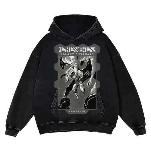 Astronauts C Acid Wash Oversized Hoodie