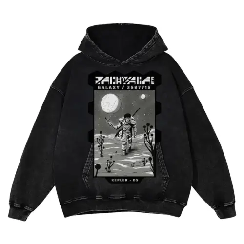 Astronauts J Acid Wash Oversized Hoodie