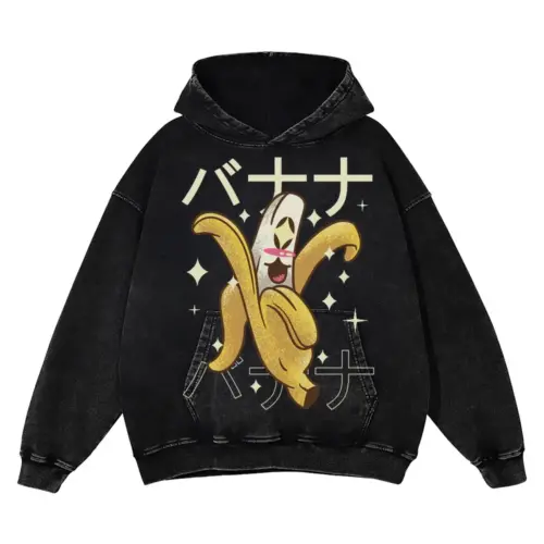 Bananacrazykawaii Acid Wash Oversized Hoodie