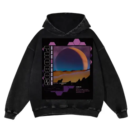 Beings Hands D Acid Wash Oversized Hoodie