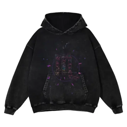 Zodiac Scorpio Acid Wash Oversized Hoodie