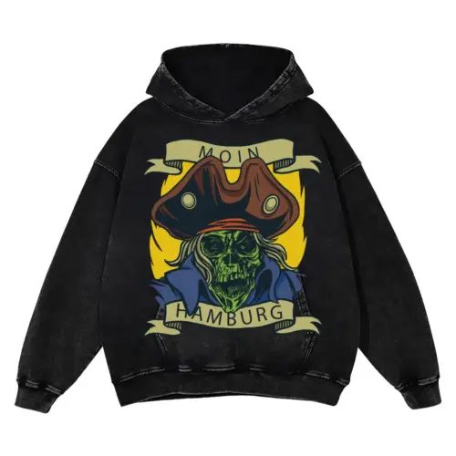 Pirate Acid Wash Oversized Hoodie