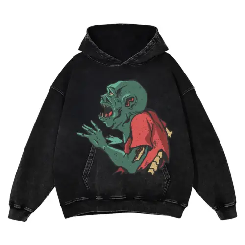 Zombie Mad Acid Wash Oversized Hoodie
