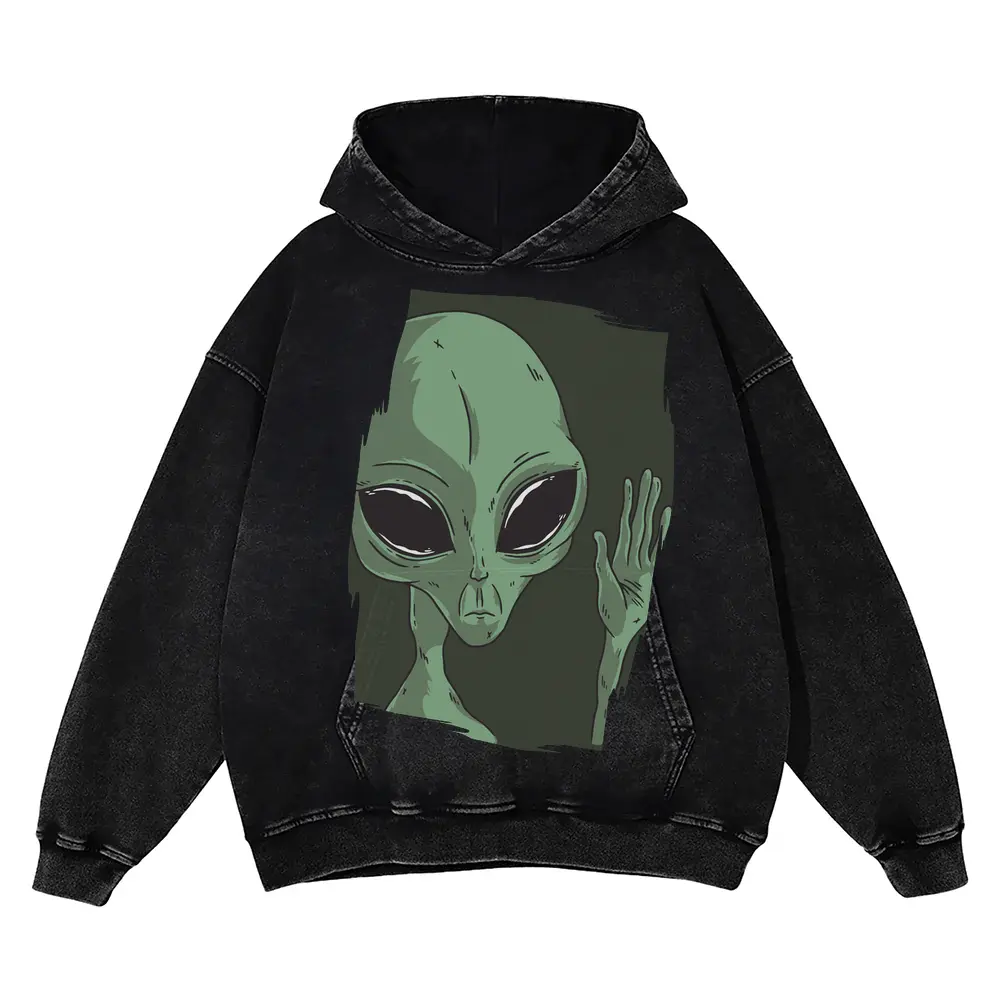 Alien Hand Acid Wash Oversized Hoodie