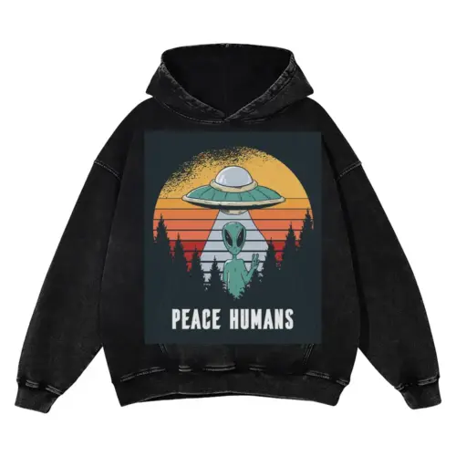 Alien Acid Wash Oversized Hoodie