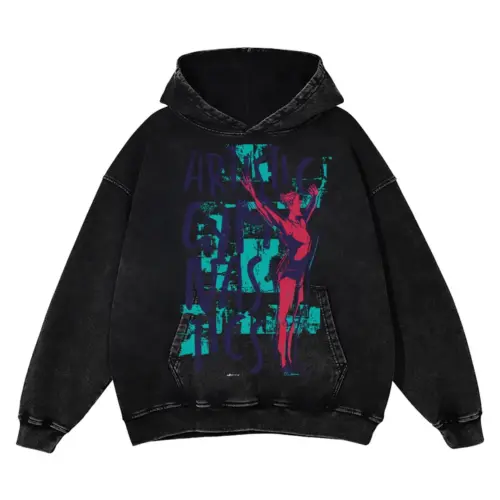 Artistic Gym Acid Wash Oversized Hoodie