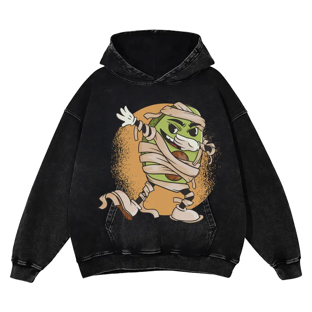 Avocado Mummy Acid Wash Oversized Hoodie