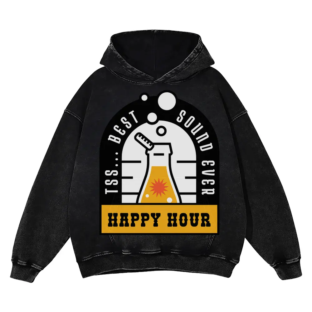 Tote Happyhour Acid Wash Oversized Hoodie