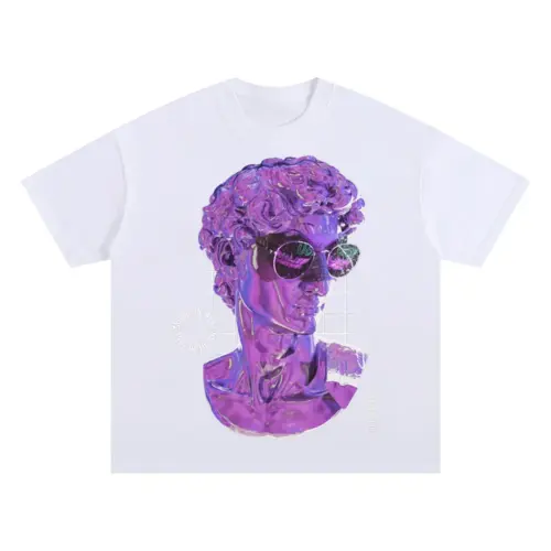 3D  Liquid Bitch Face Oversized White Graphic Tee