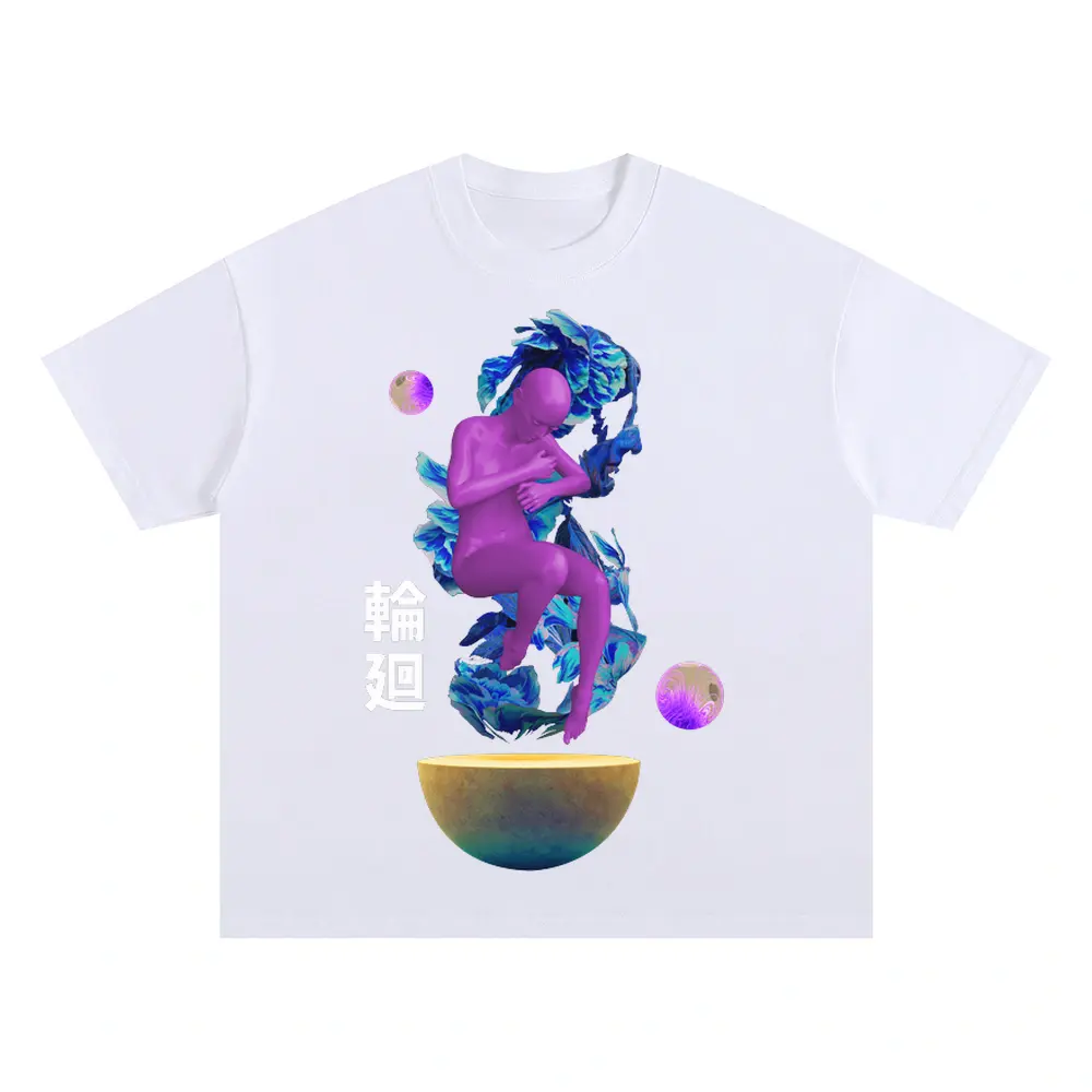 3D Reborn Oversized White Graphic Tee