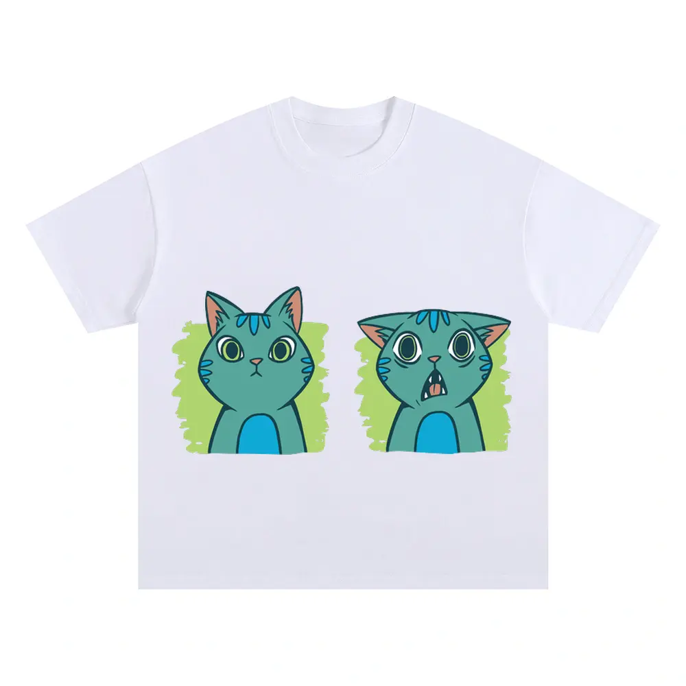 2 Expressions Cat Oversized White Graphic Tee