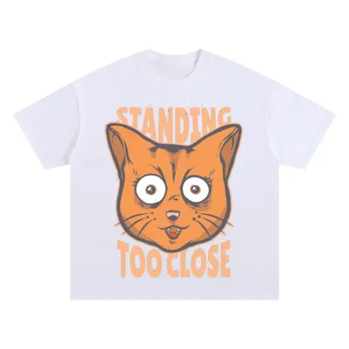 Standing Close Oversized White Graphic Tee
