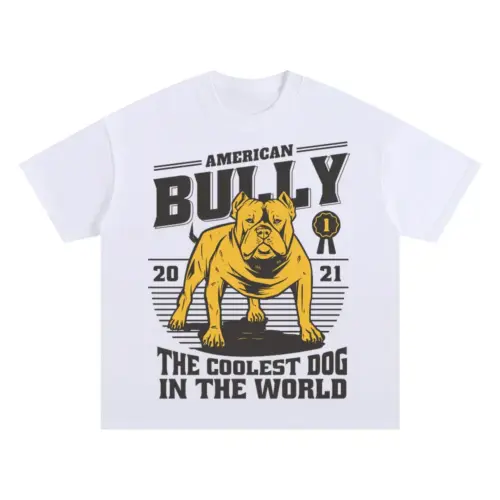 American Bully Oversized White Graphic Tee
