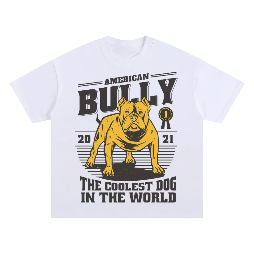 American Bully Oversized White Graphic Tee