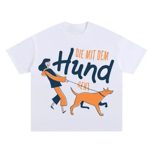 050 Hund Oversized White Graphic Tee