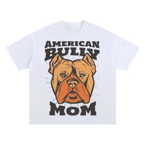 Americanbullymom Oversized White Graphic Tee