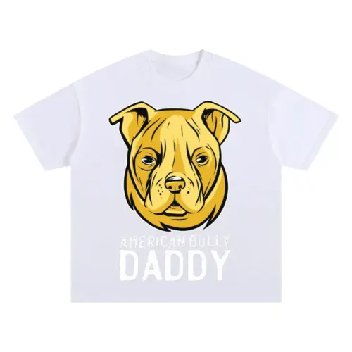 Americanbullydaddy Oversized White Graphic Tee