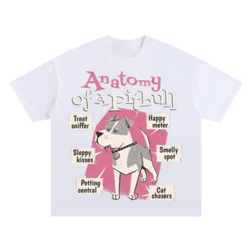 Anatomy Of Apitbull T Oversized White Graphic Tee