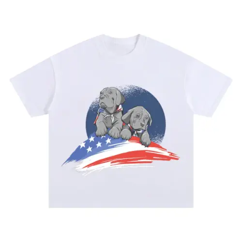American Dogs Oversized White Graphic Tee