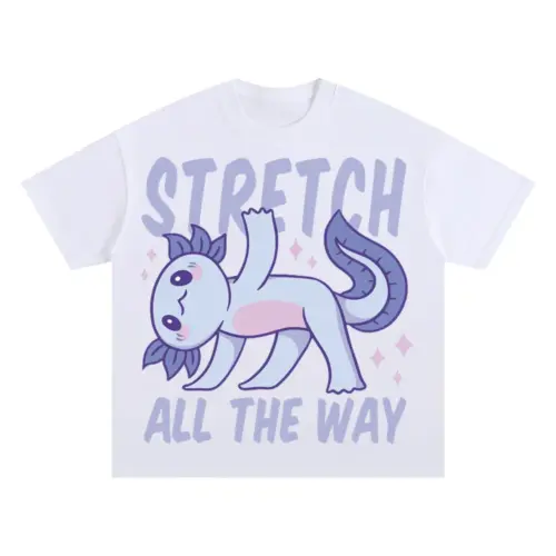 Yoga Axolotl Oversized White Graphic Tee
