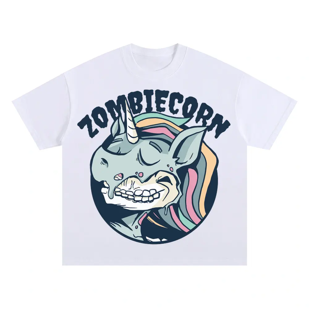 Zombiecorn Oversized White Graphic Tee