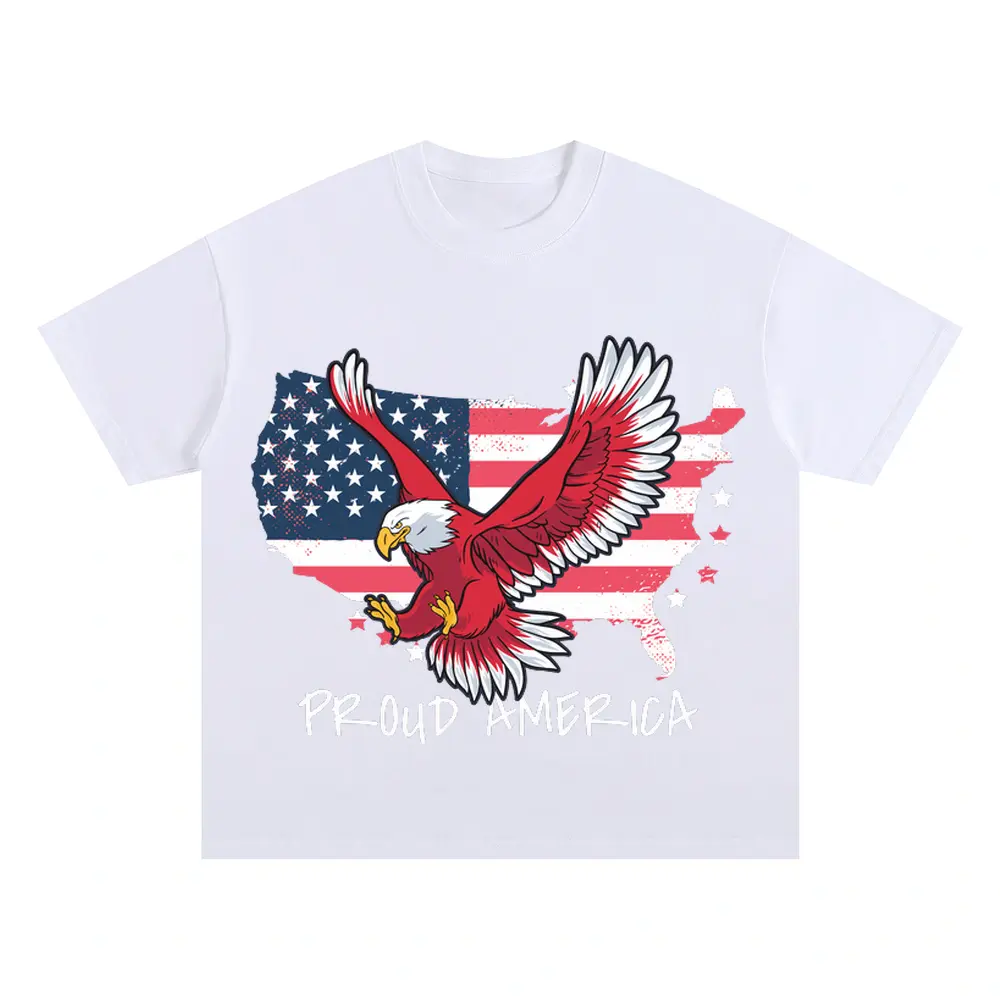 America Oversized White Graphic Tee